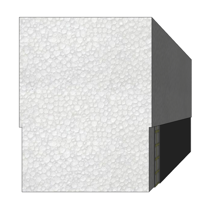 6.0 by 8.0 inch EIFS starter board that FoamWorks manufactures for EIFS building projects