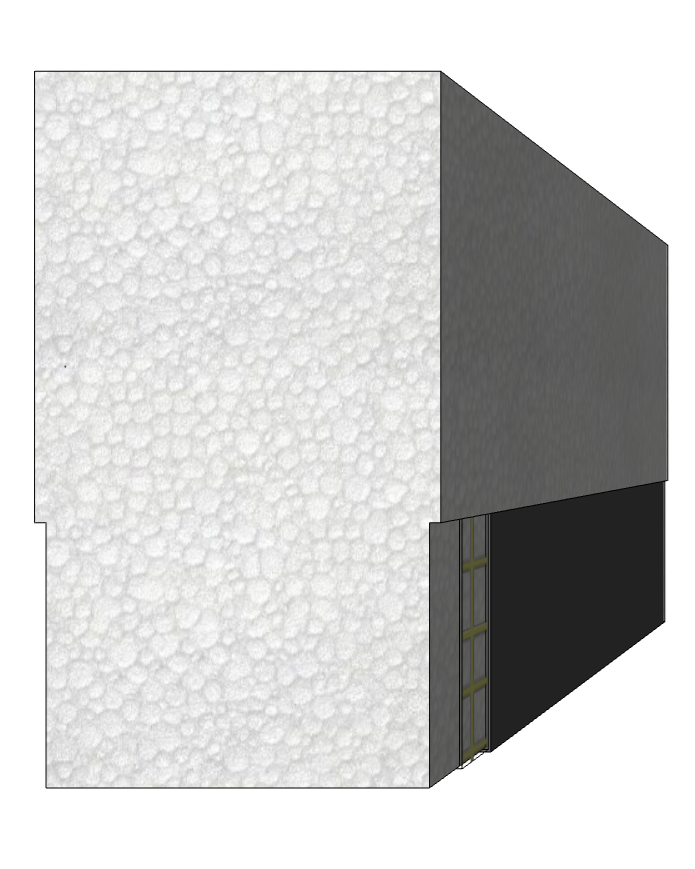 4.5 by 8.0 inch EIFS starter board that FoamWorks manufactures for EIFS building projects