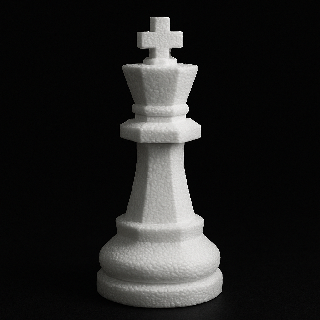 An ai generated king chess piece made out of EPS foam