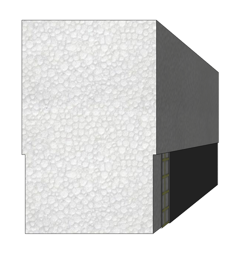 5.0 by 8.0 inch EIFS starter board that FoamWorks manufactures for EIFS building projects