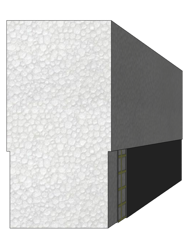 4.0 by 8.0 inch EIFS starter board that FoamWorks manufactures for EIFS building projects
