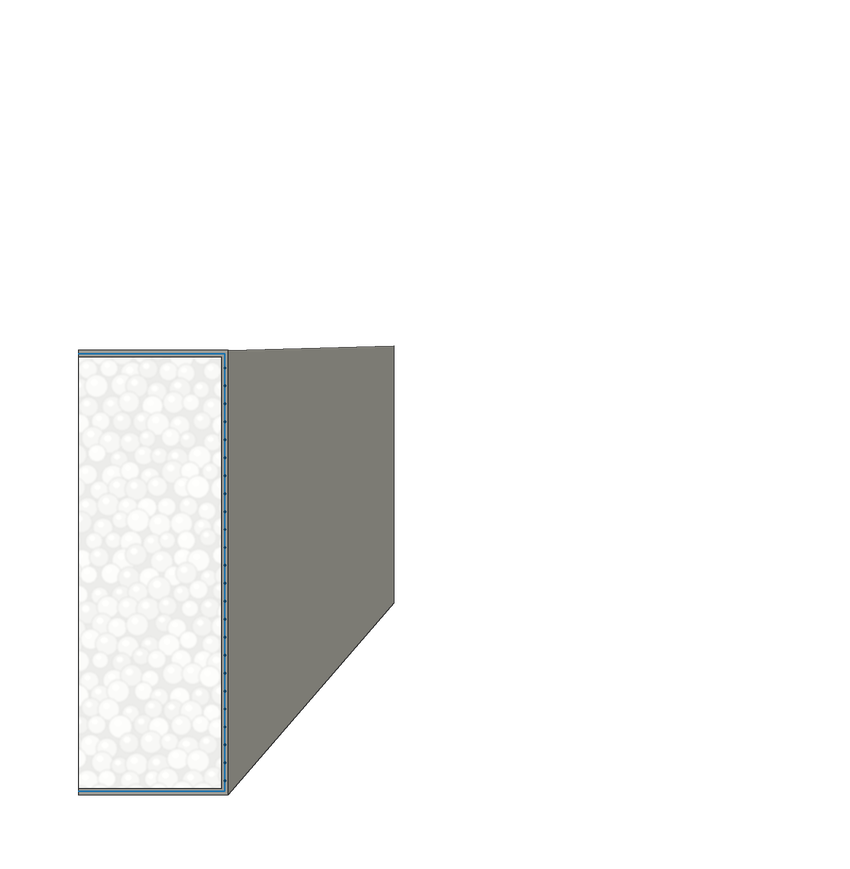 EIFS flat foam band, 2 in x 6 in, meshed and base-coated