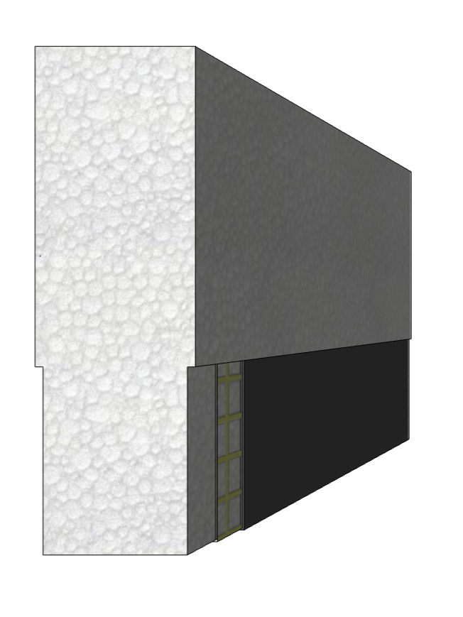 2.5 by 8.0 inch EIFS starter board that FoamWorks manufactures for EIFS building projects