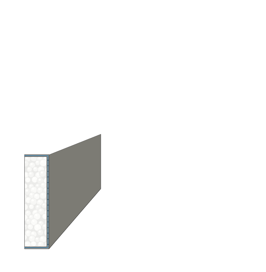 EIFS flat foam band, 1 in x 4 in, meshed and base-coated