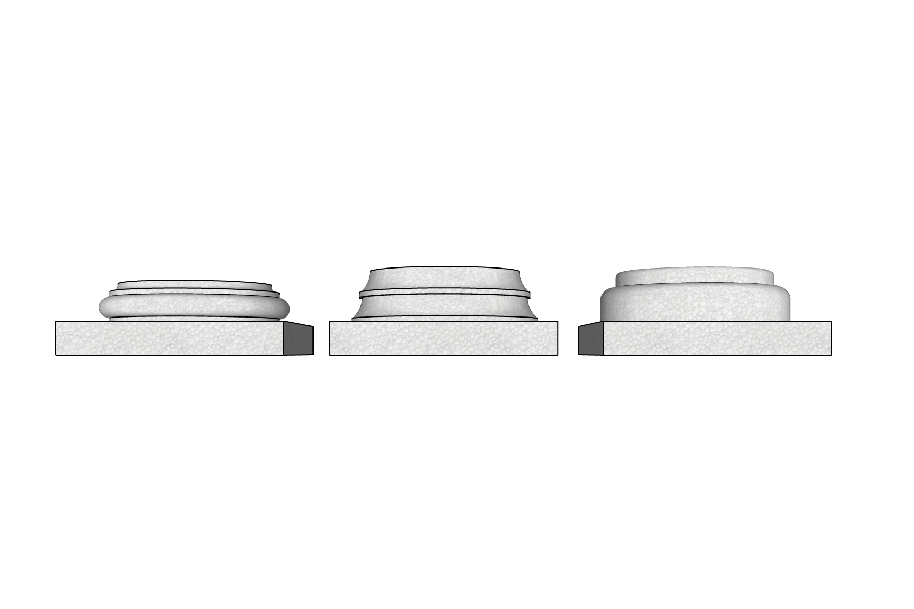 Architectural foam column bases for use in EIFS and Stucco building projects