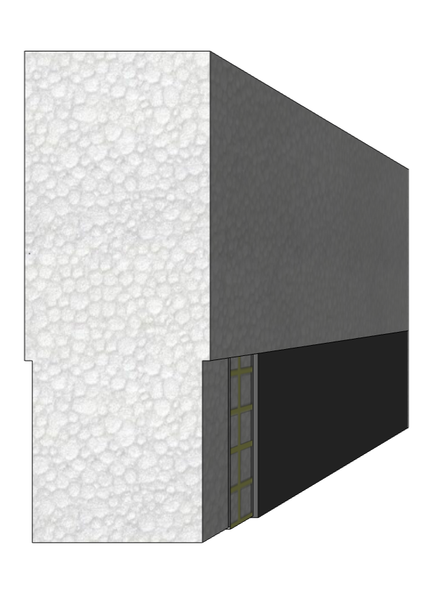 3.0 by 8.0 inch EIFS starter board that FoamWorks manufactures for EIFS building projects