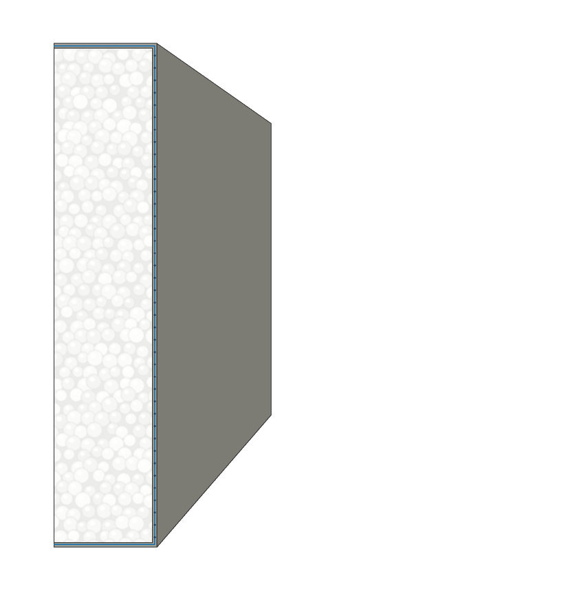 EIFS flat foam band, 2 in x 10 in, meshed and base-coated