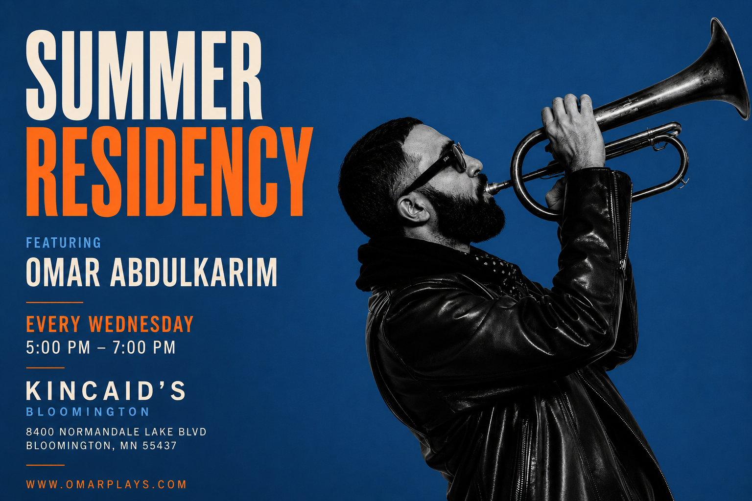 Excited to announce my Summer Residency at Kinkade Bloomington.

Join me every Wednesday from 5:00 PM to 7:00 PM for an evening of live music, connection, and improvisation. I'll be bringing a mix of original compositions, jazz standards, and musical