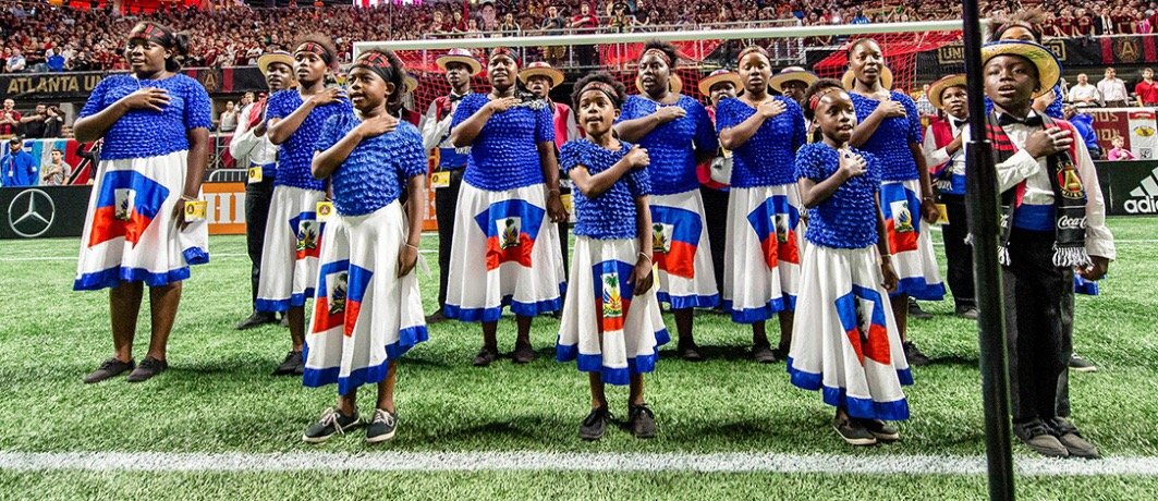 Haitian Orphan Choir leads national anthem at Atlanta United match