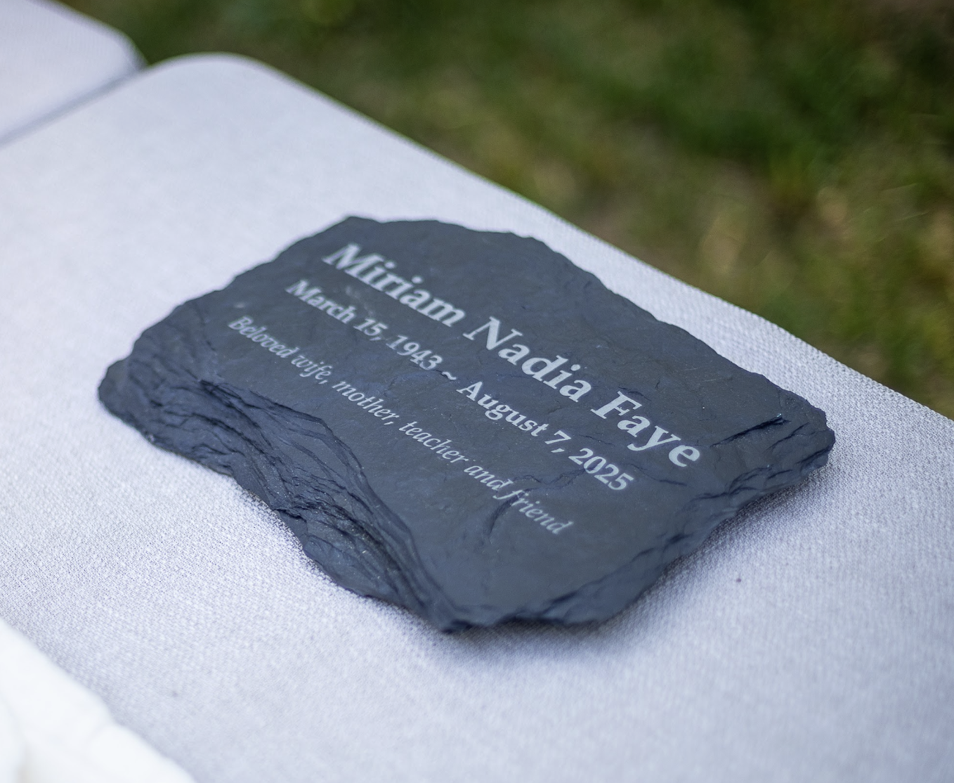 A special detail for memorial markers at Reflection Park 