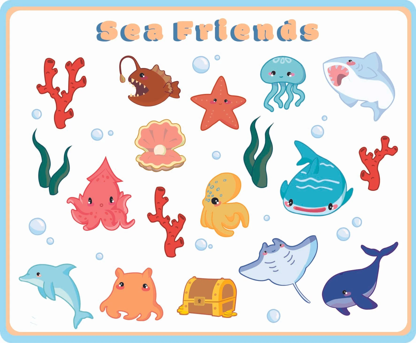Sea Friends Stickers (Digital)