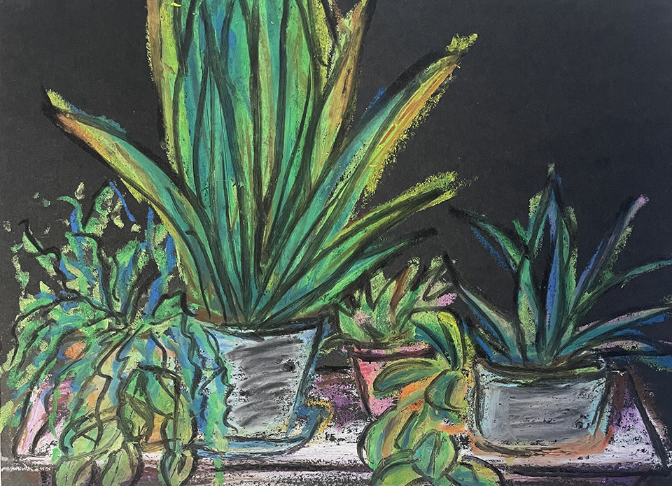 Greenery (Oil Pastel)