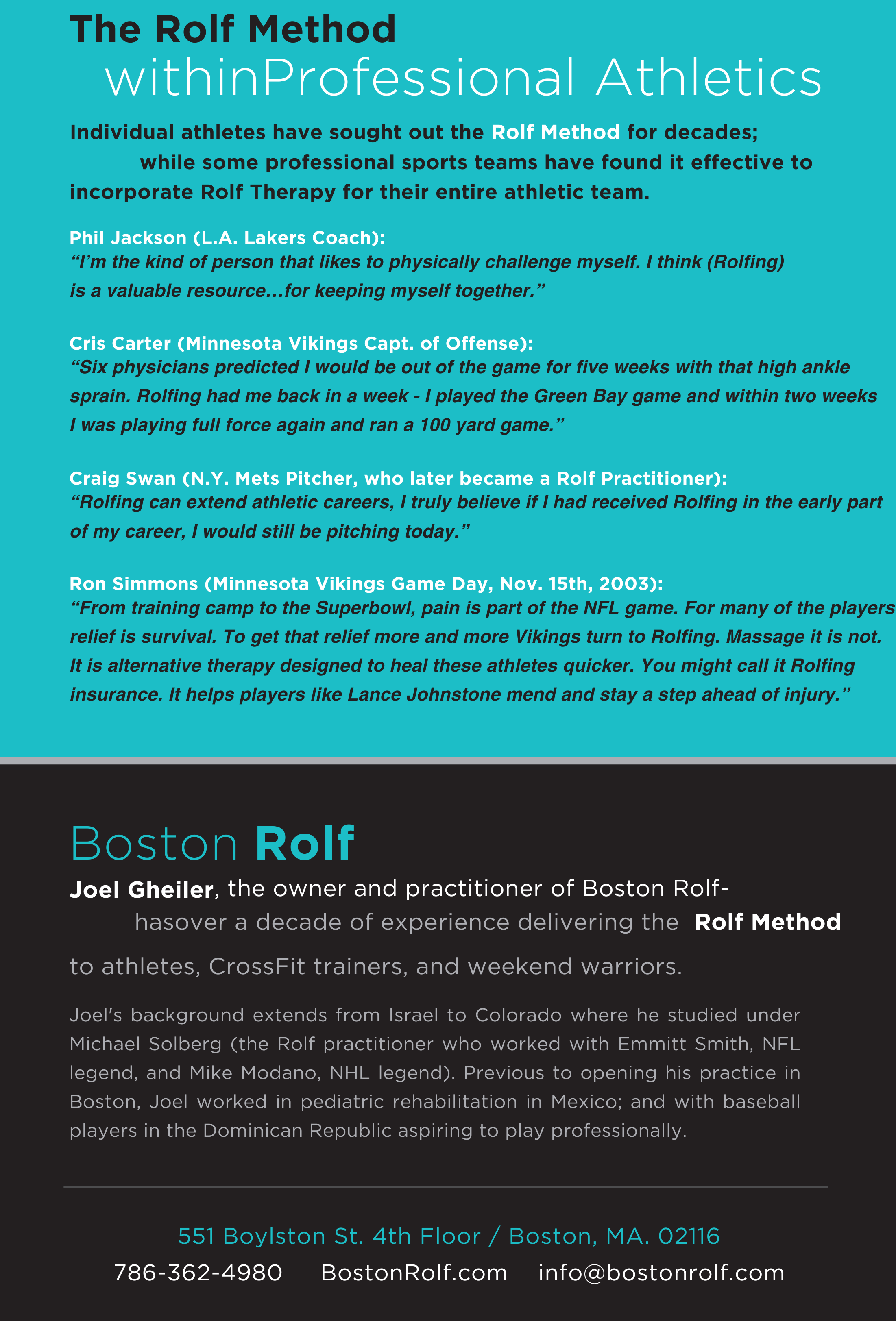 Rolfing in Boston brochure page 4