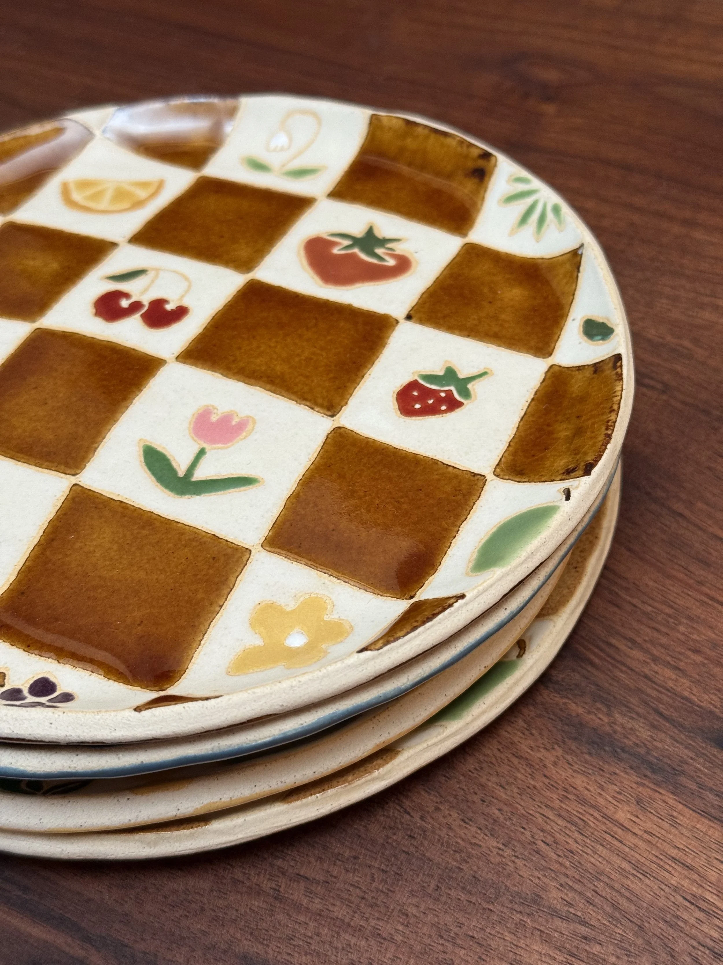 Checkered Fruit Plates, Chloe Almeda