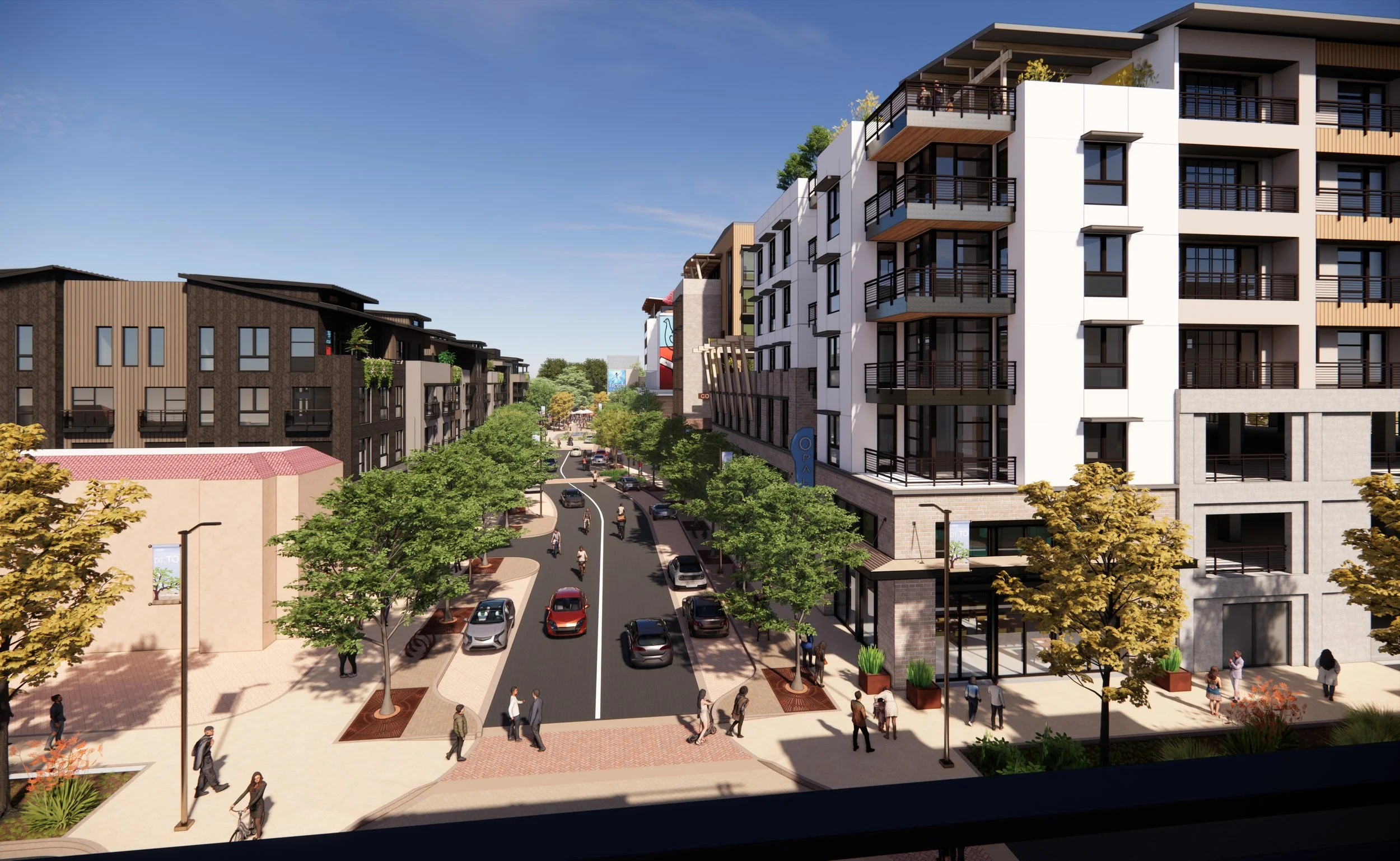 View of new "Main Street" looking east