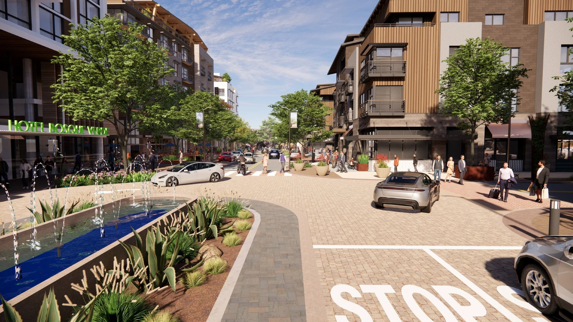 Hotel roundabout looking west