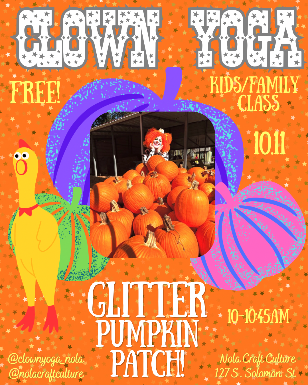 Clown Yoga at Glitter Pumpkin Patch!