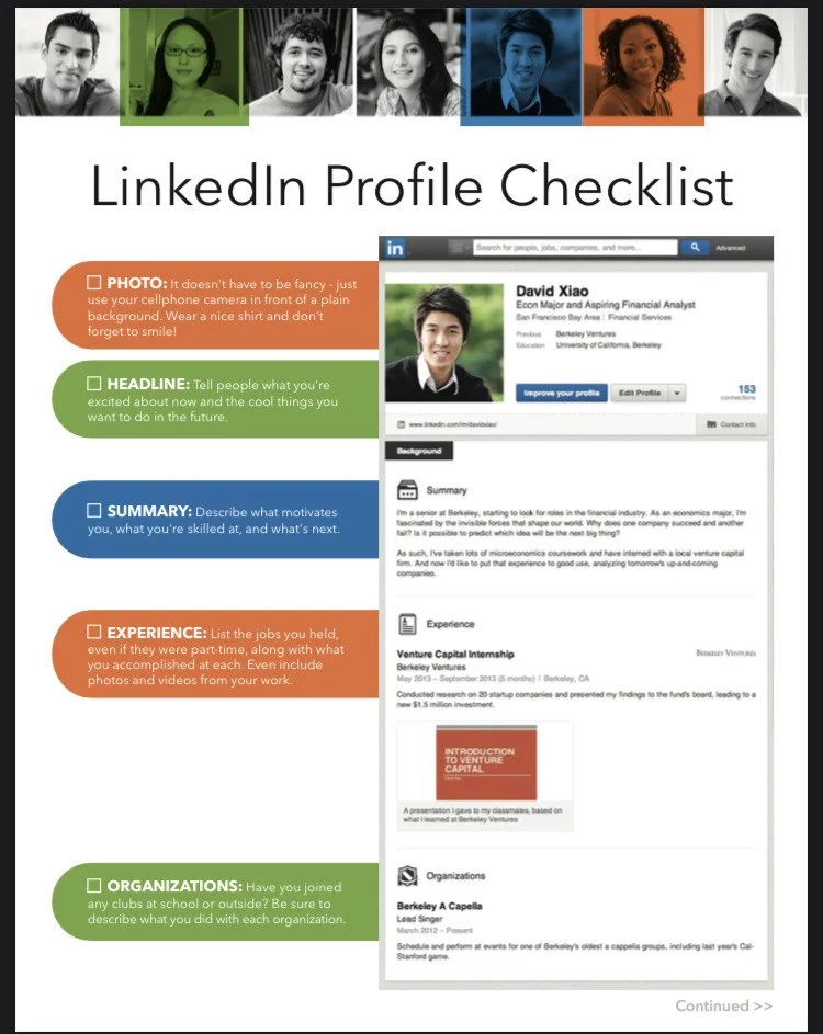 LinkedIn Profile Checklist part 1