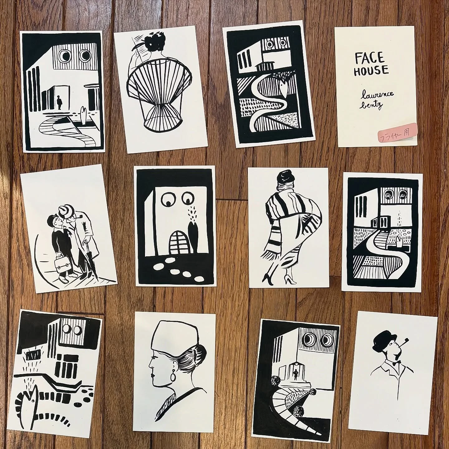 What a joy to illustrate scenes from my favourite film.
When I was little, I was given the videotape of Jacques Tati&rsquo;s Mon Oncle by my uncle (yes, really). I watched it hundreds of times. There are few words, but children, sounds, animals, and 