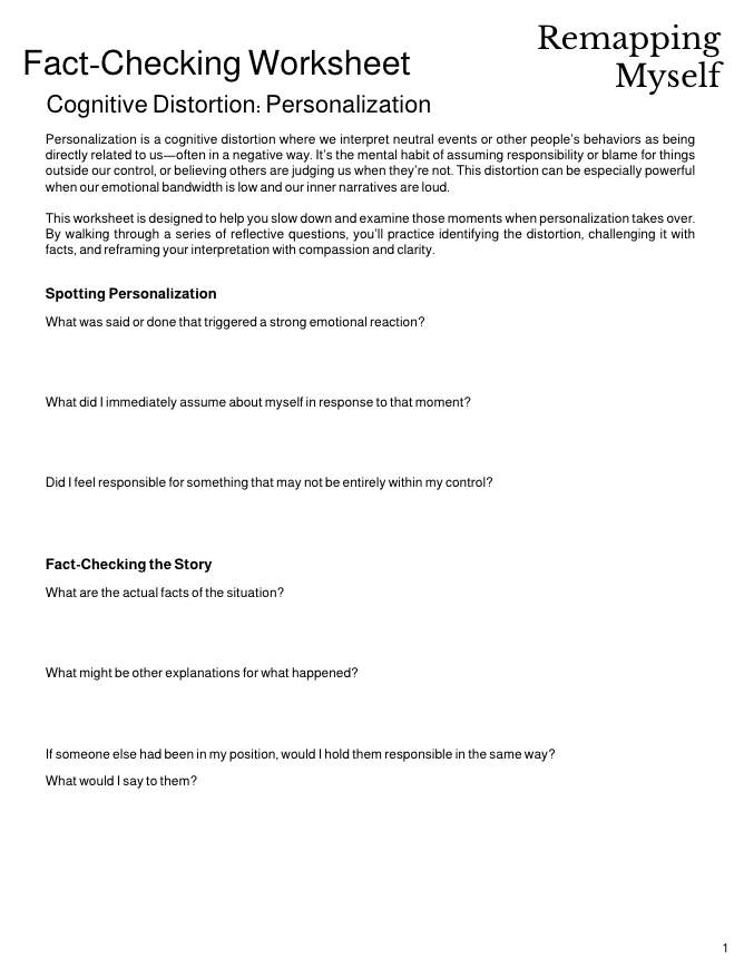 Fact-Check Worksheet: Personalization