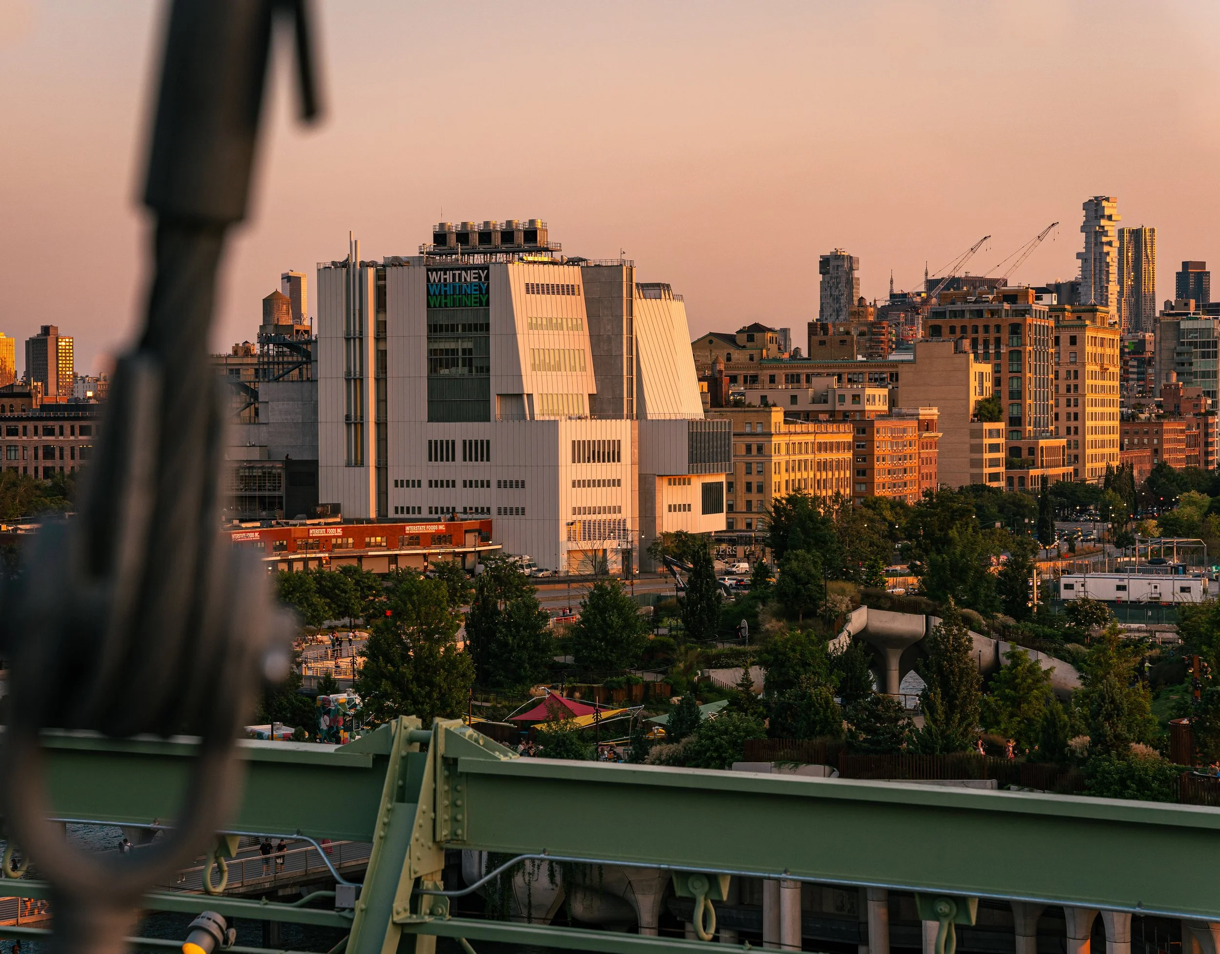 A view of Downtown Manhattan from the Pier 57 Rooftop Park, 2021.