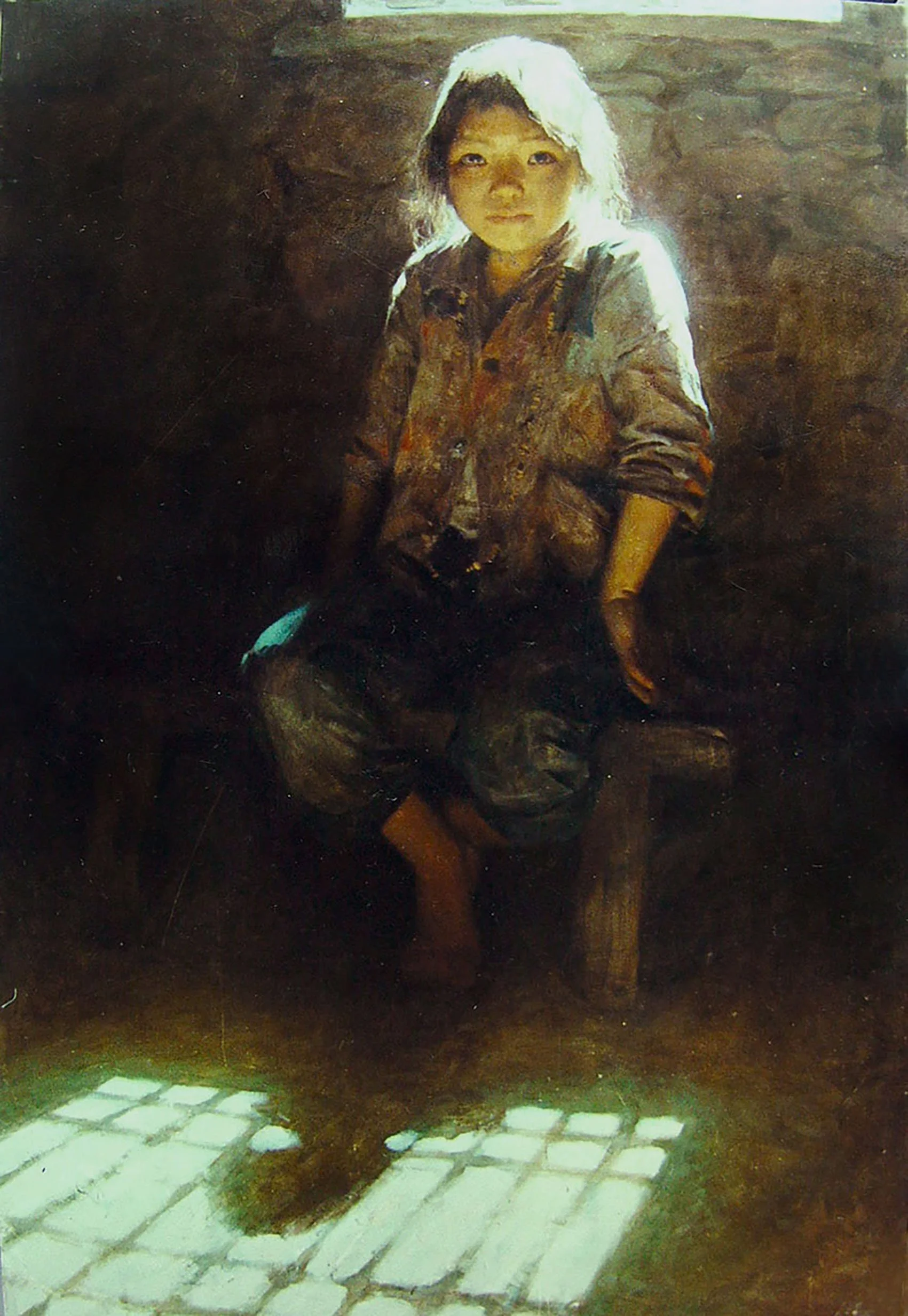 Sitting by the Window, 1991, Oil on Canvas, 108X73cm.