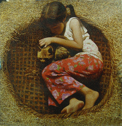 Trousers with Red Flowers, 1993, Oil on Canvas, 70X70cm.