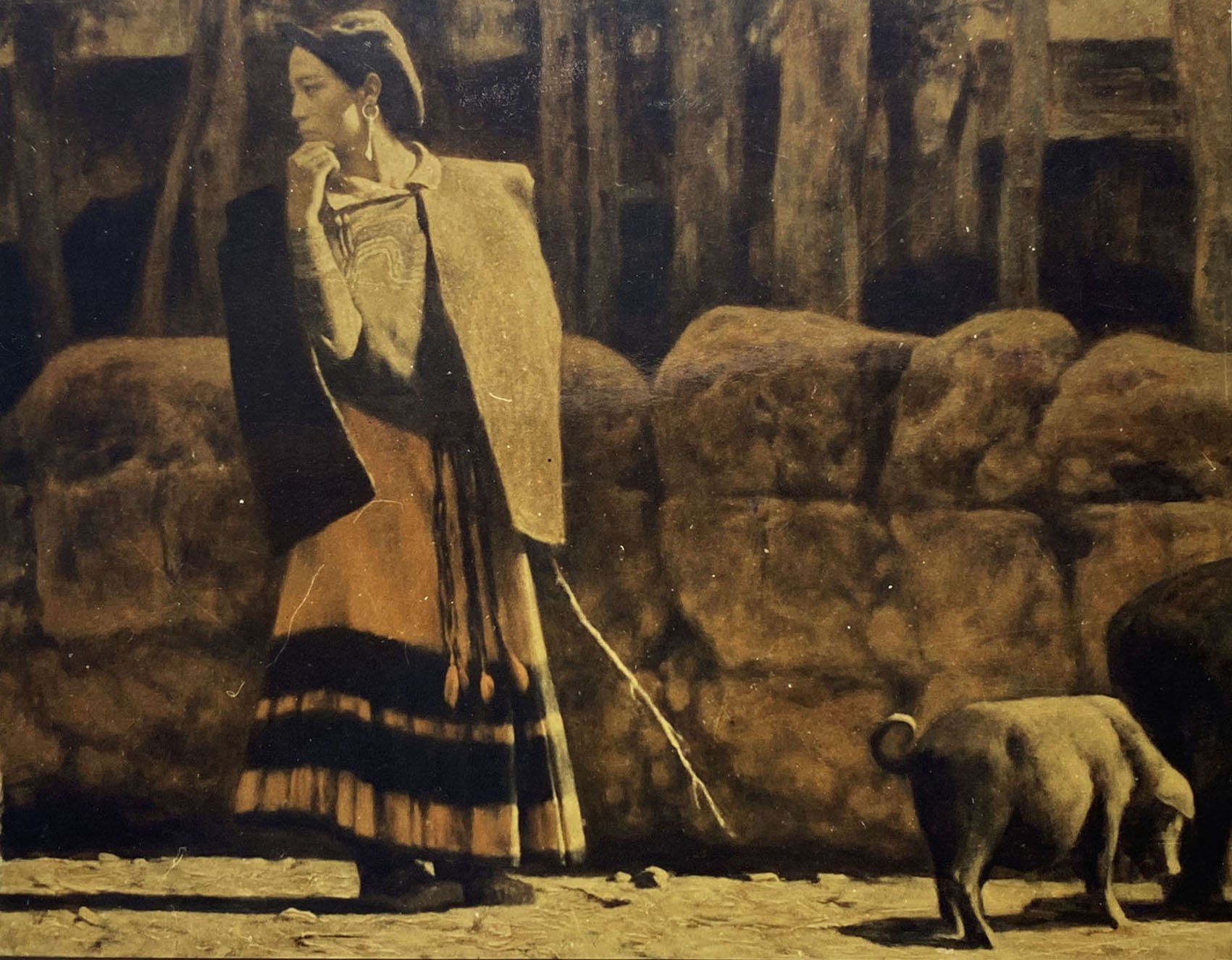 Over there at the Village entrance, 1990, Oil on Canvas, 80X102cm.
