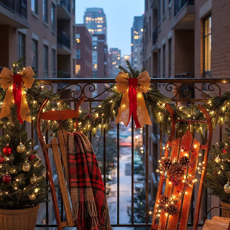 Apartment Balcony Christmas Decorating Ideas