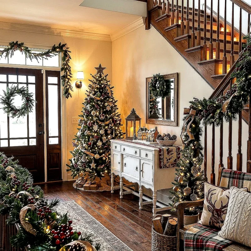 15 Christmas Foyer Decorating Ideas to Welcome the Season