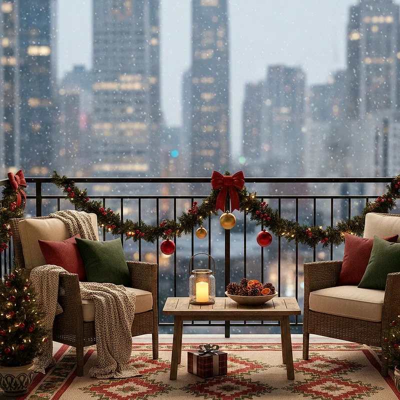Apartment Balcony Christmas Decorating Ideas