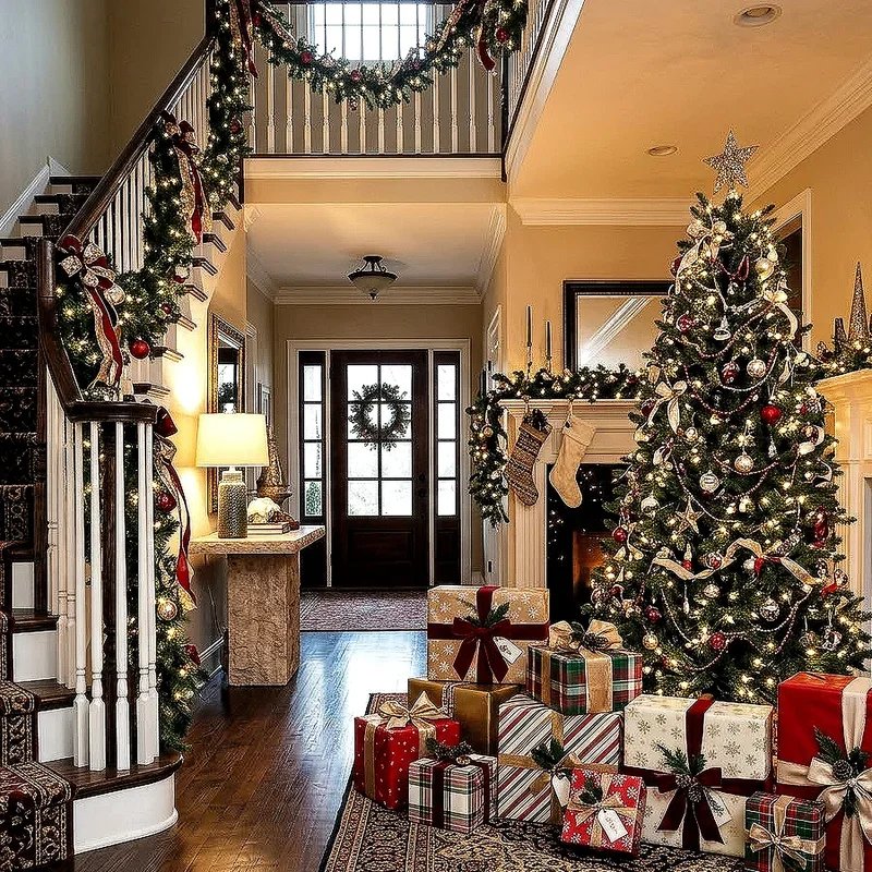 Christmas Foyer Decorating Ideas