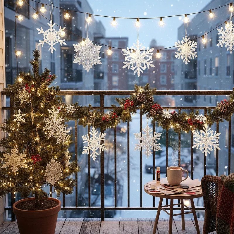 Apartment Balcony Christmas Decorating Ideas