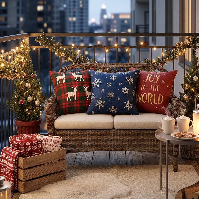 Apartment Balcony Christmas Decorating Ideas
