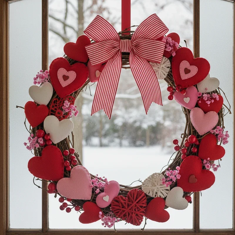 15 Valentine Wreath Ideas to Add Romance to Your Door