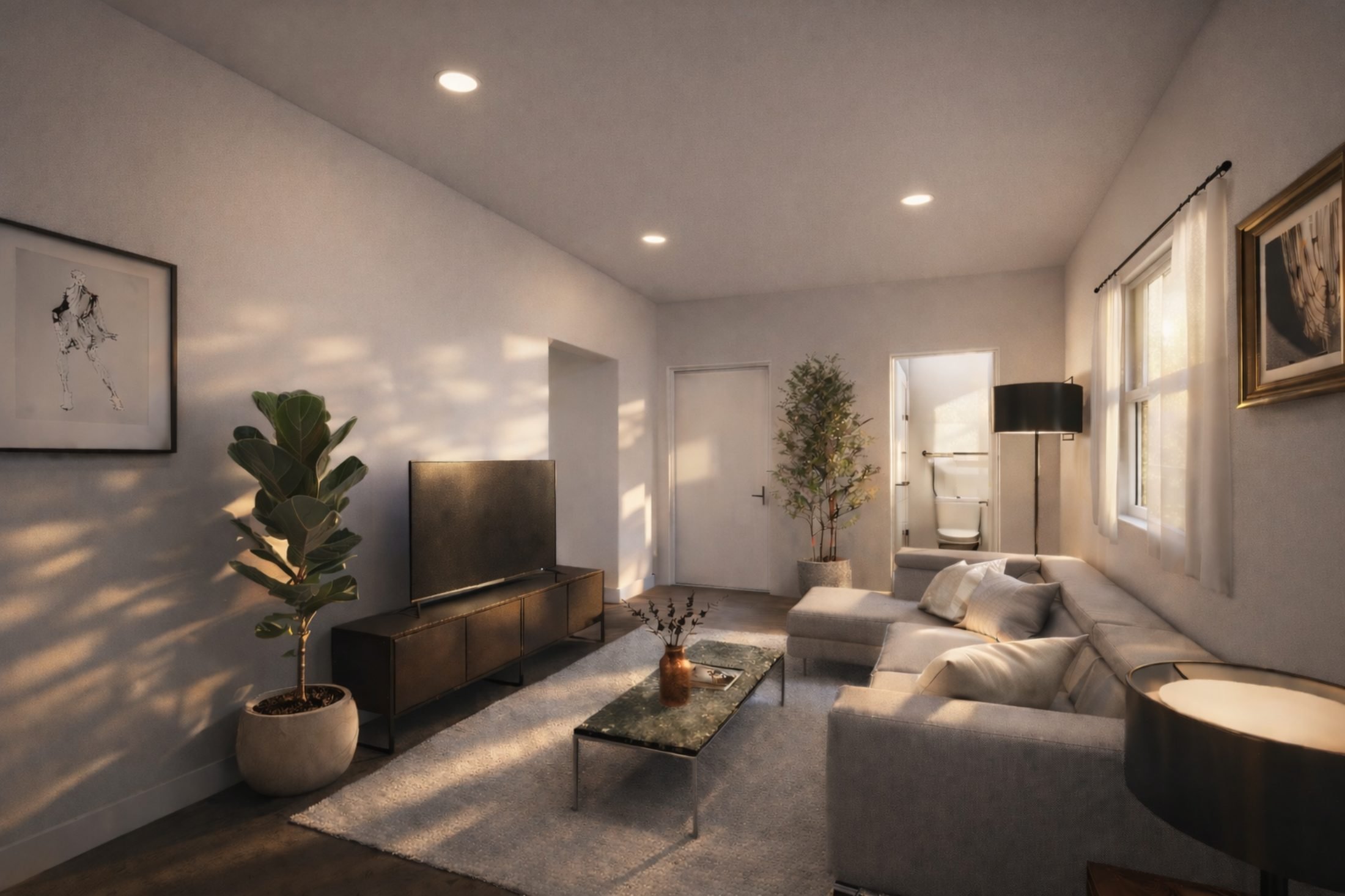 Master bedroom with natural light