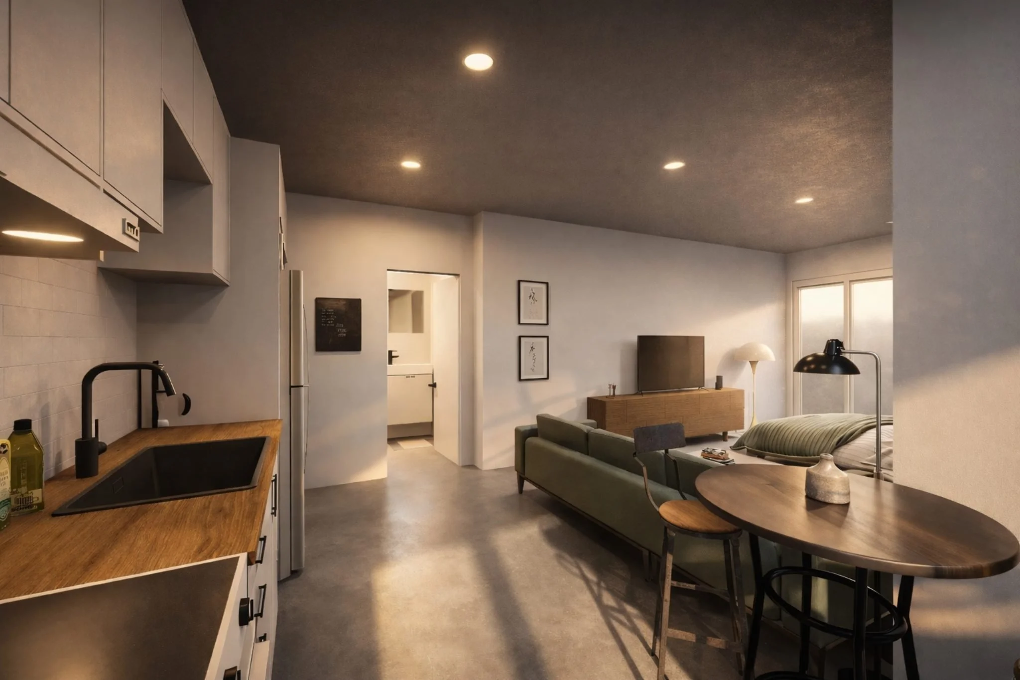 Master bedroom with windows and ample natural light