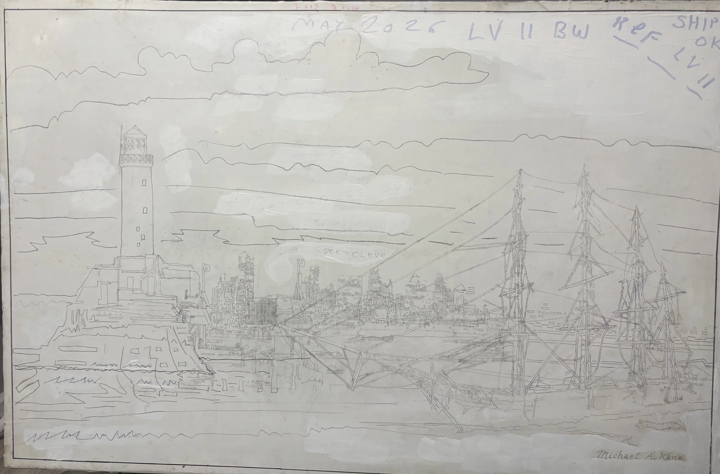 tall ship and lighthouse
work in progress inspired by America's Tall Ships