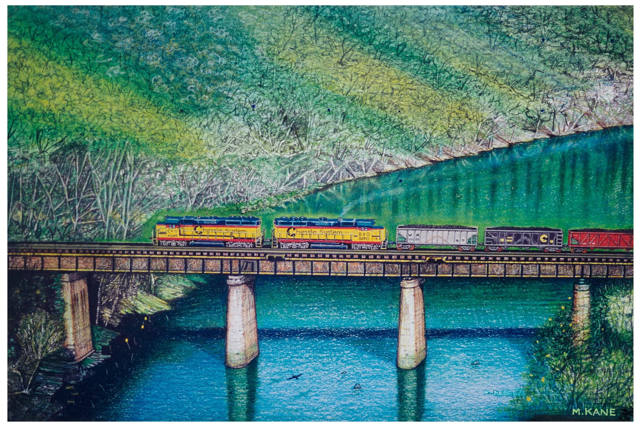 train on bridge over river