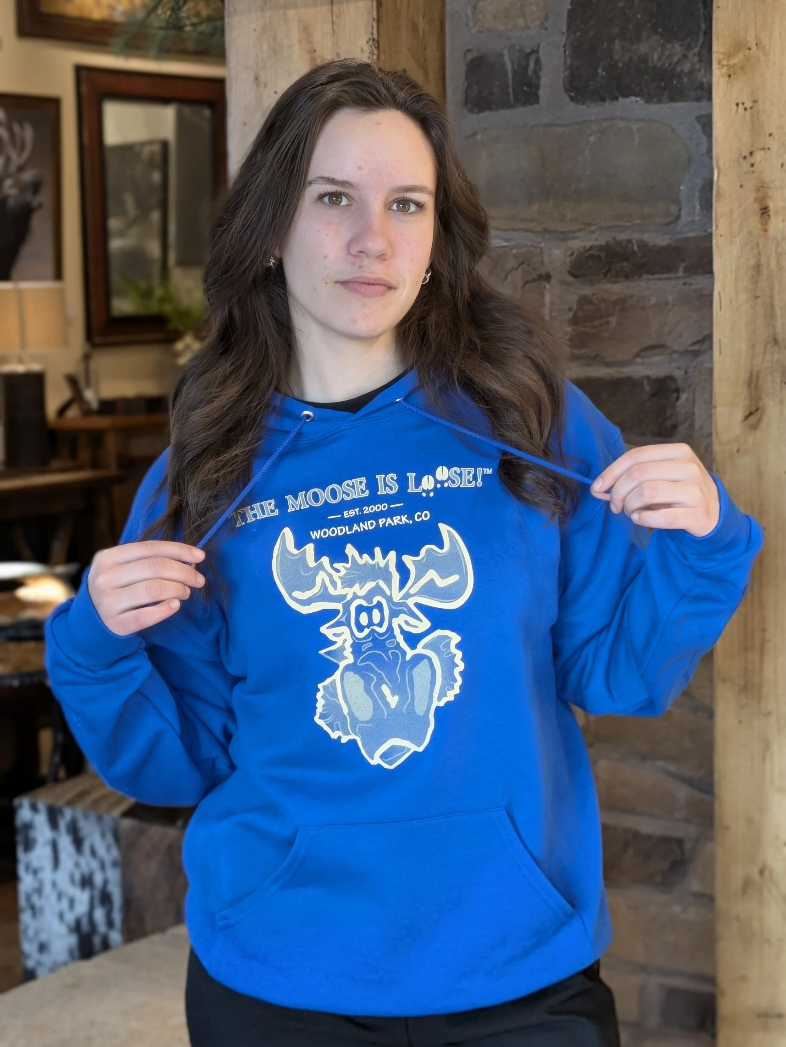 Royal Blue Moose is Loose Hoodie (Unisex)