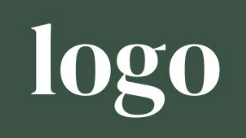 The image displays the word 'logo' written in white lowercase letters on a dark green background.