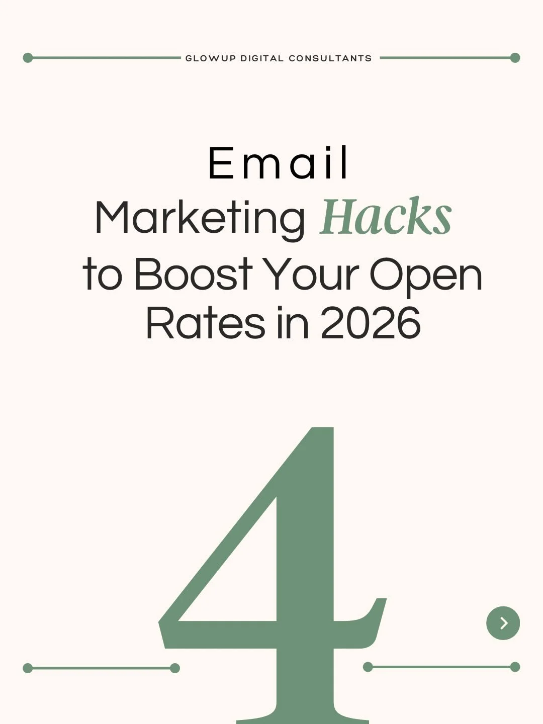 4 Email Marketing Hacks to Boost your open rates in 2026!

Struggling to get your emails opened, clicked, and acted on? These 4 hacks are simple, actionable and can be tailored for any industry. 

 1️⃣ Craft subject lines your audience can&rsquo;t ig