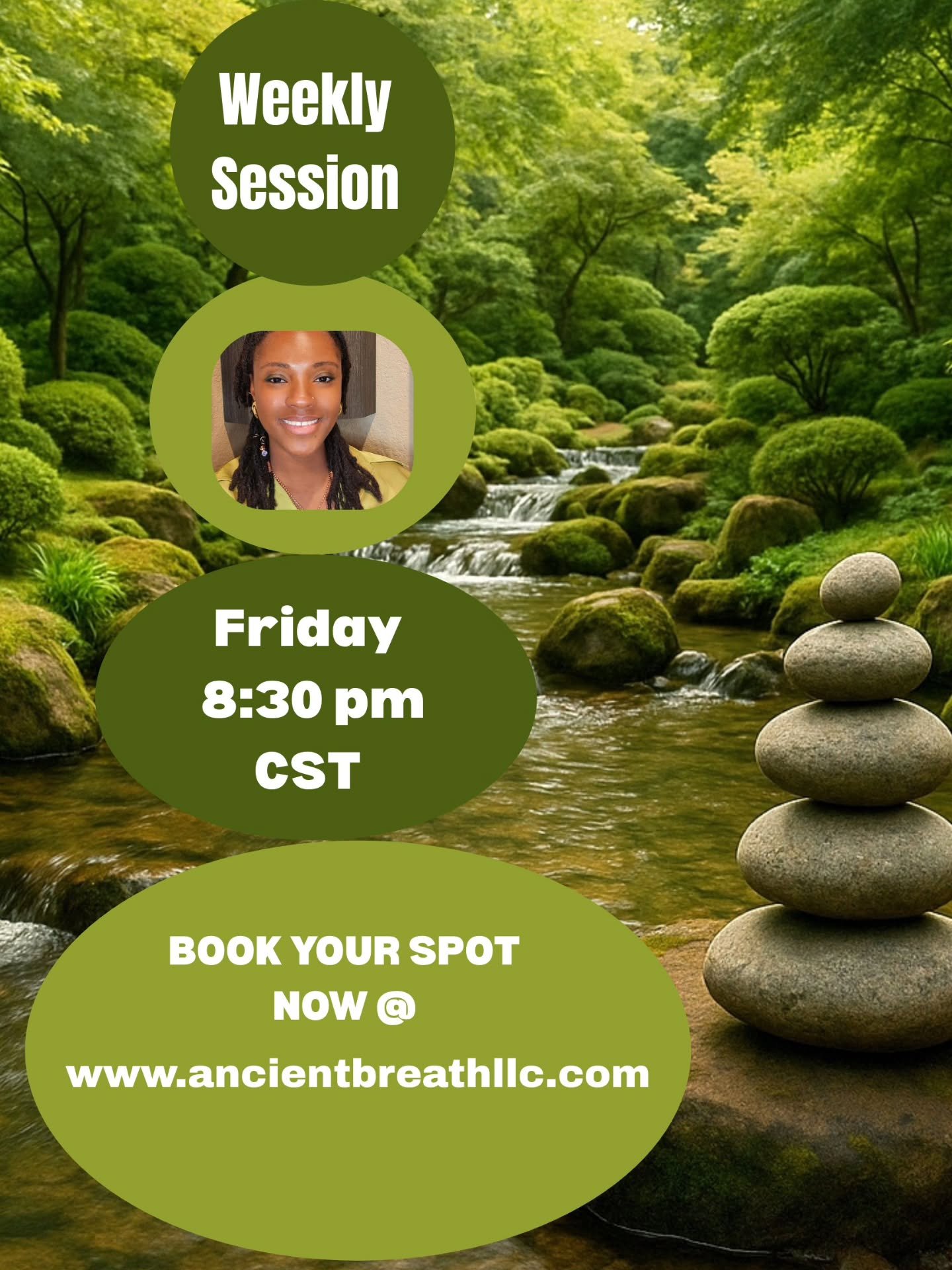 Here's your chance to unwind, reset and align weekly with transformational breath work and sound frequencies. 

To join, click the link below ⬇️

https://ancientbreathllccom.as.me/?appointmentType=90979110
