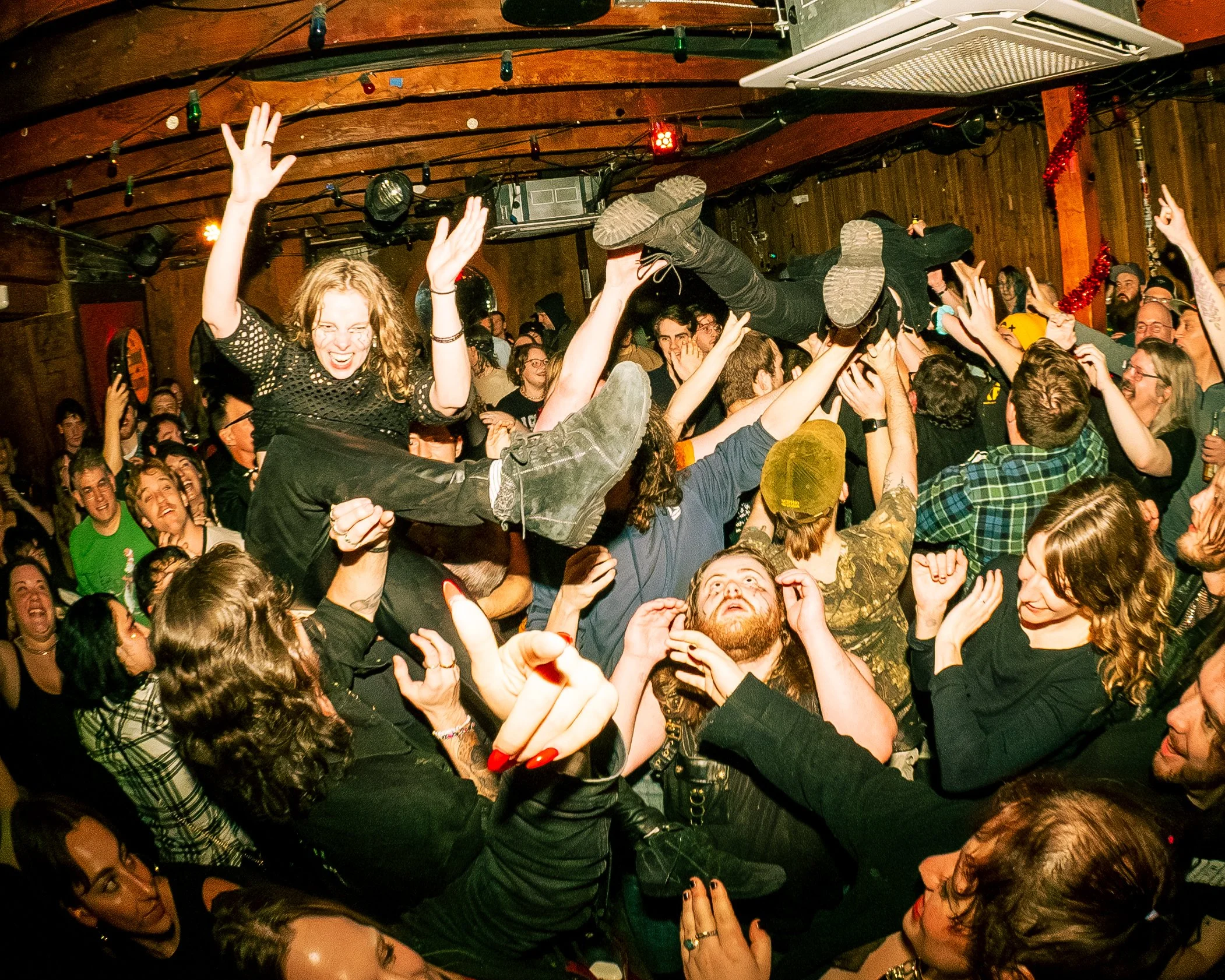 A crowd at the Zookraught show on New Year's Eve at Sunset Tavern in Seattle, WA.