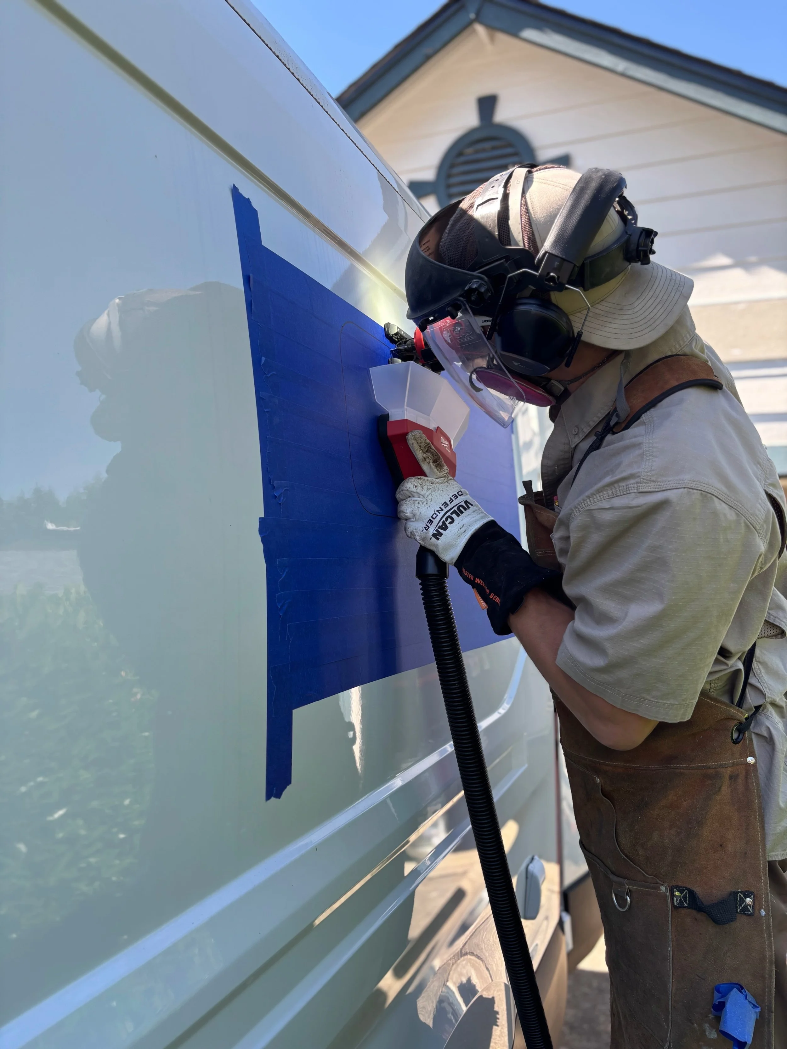 installing a window in a cargo van camper conversion