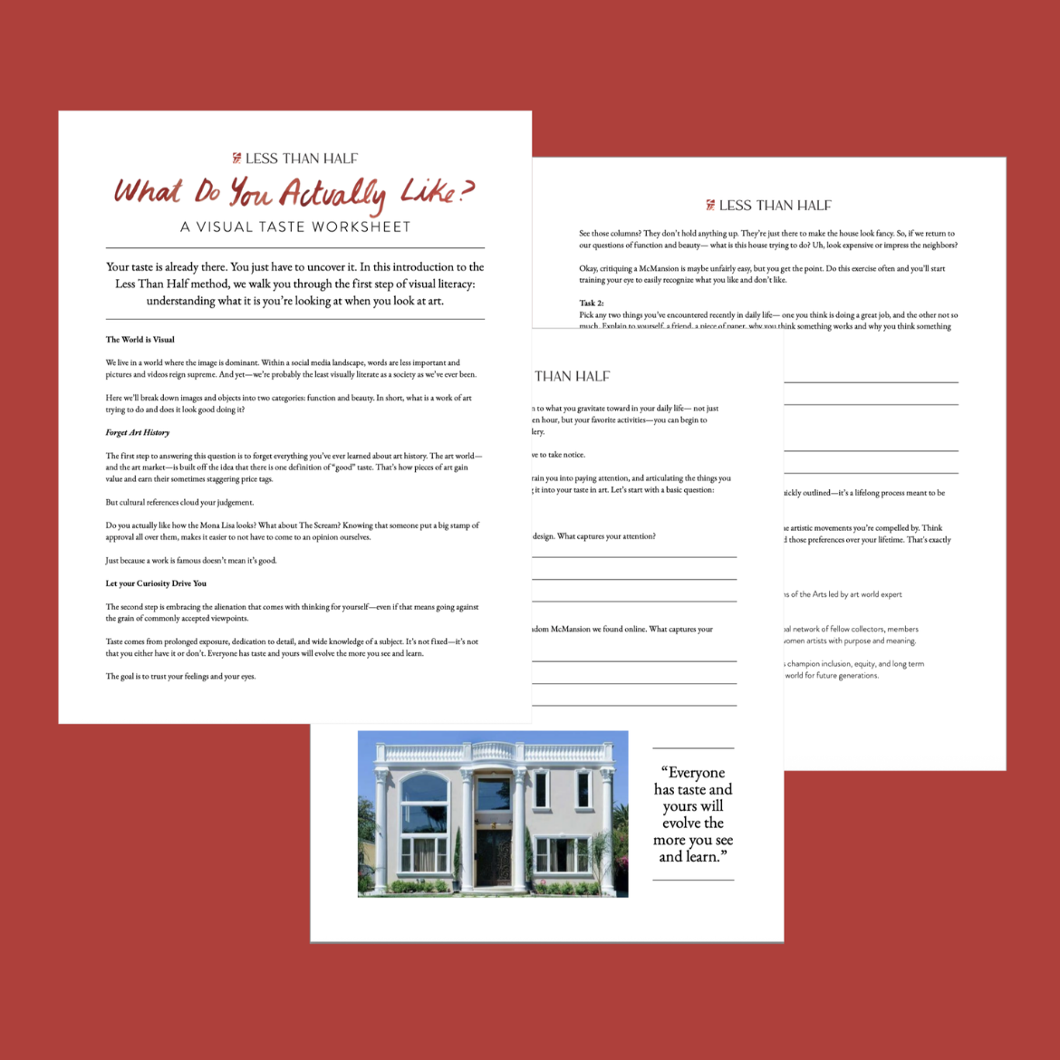 What Do You Actually Like? A Visual Taste Worksheet