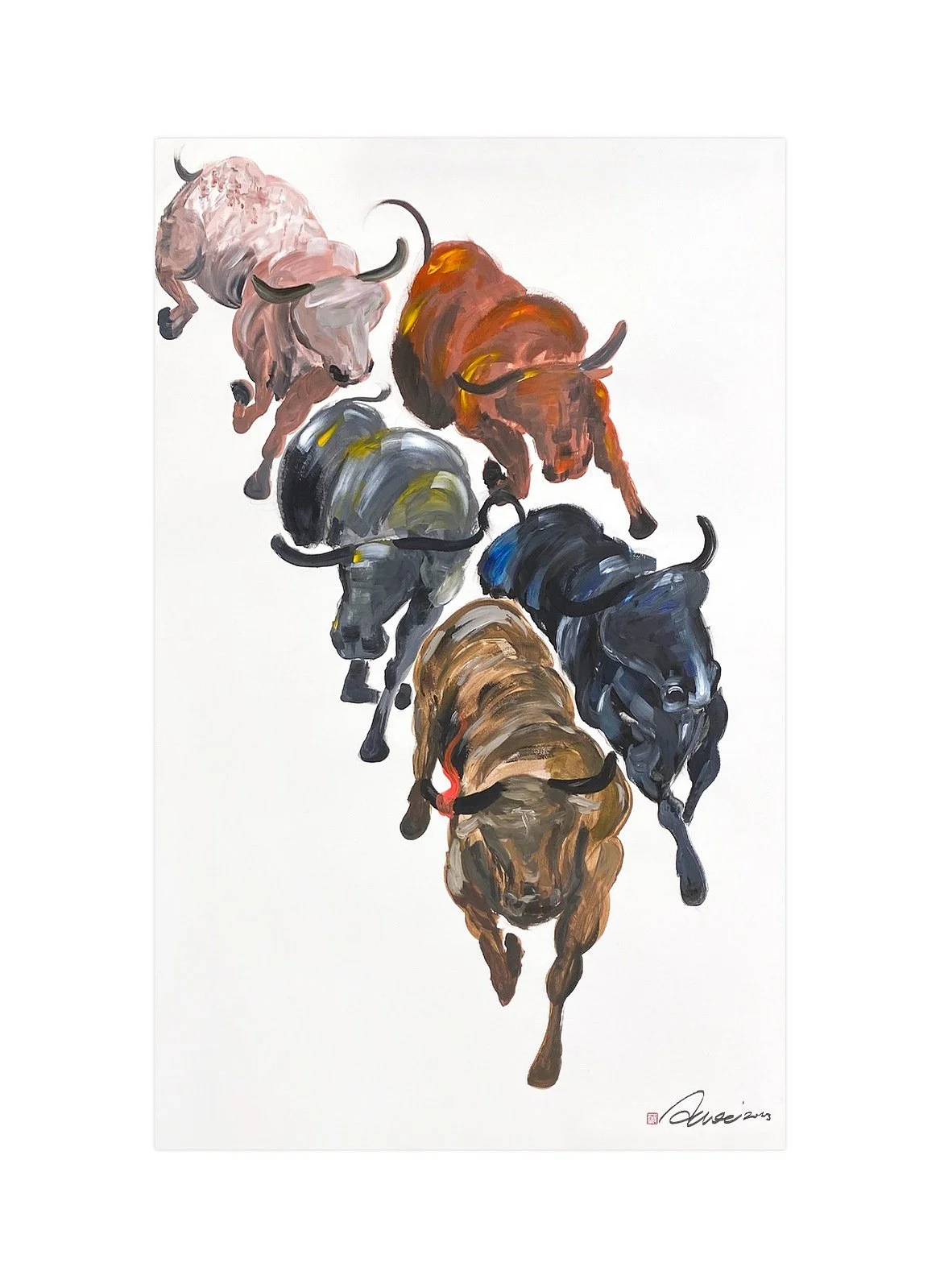 Bull Rush II // available
2023
70cmH x 50cmL
Acrylic on Mixed Media Paper