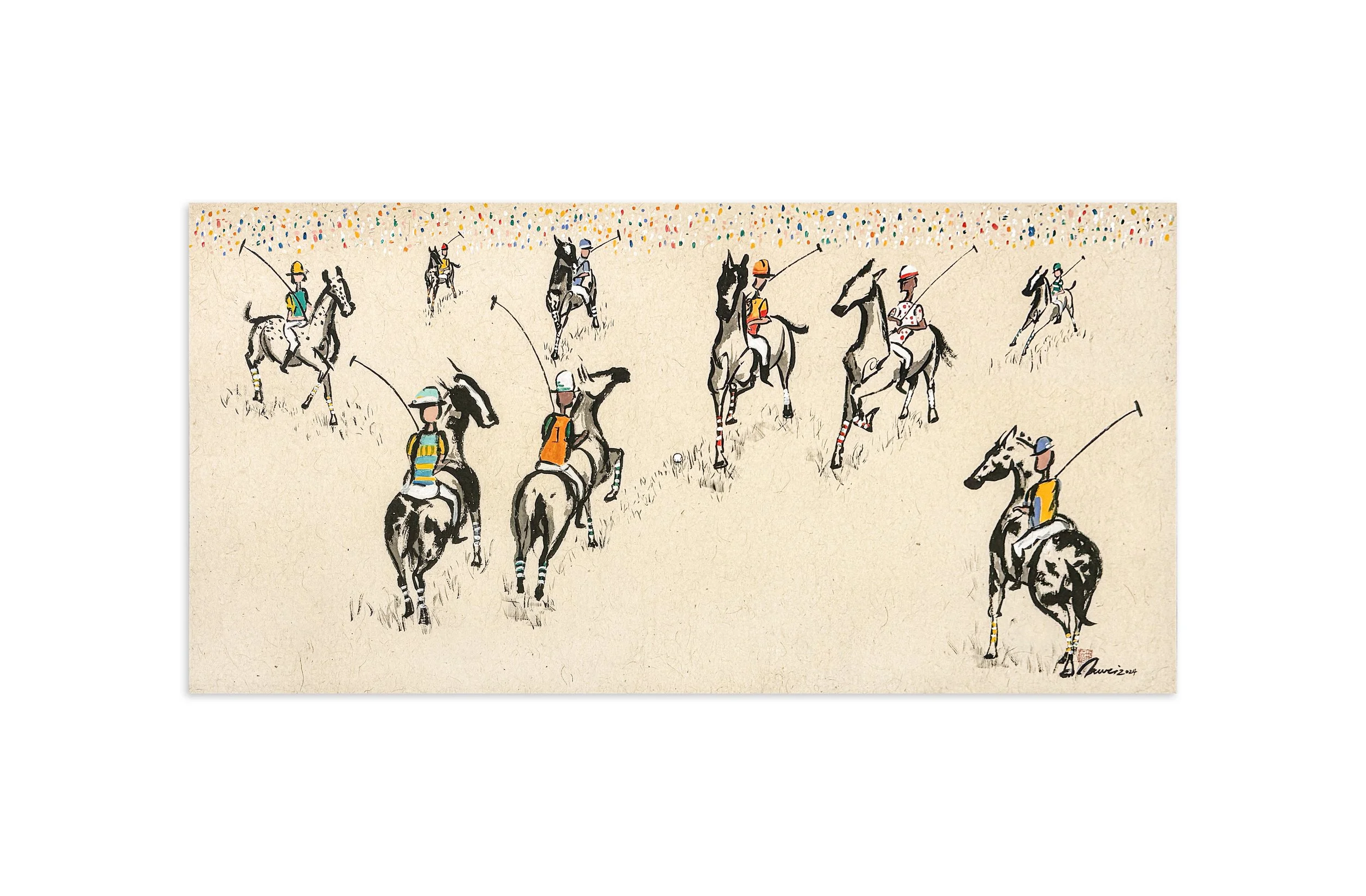 'Art of The Game' // available
2024
71cmH x 140cmL
Mixed Media on Rice Paper