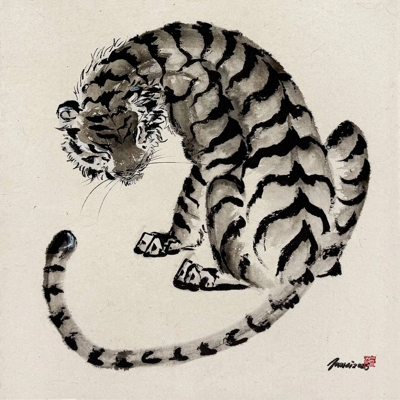 Counting Stripes // sold
70cmH x 70cmL
Ink & Acrylic on Rice Paper
2025