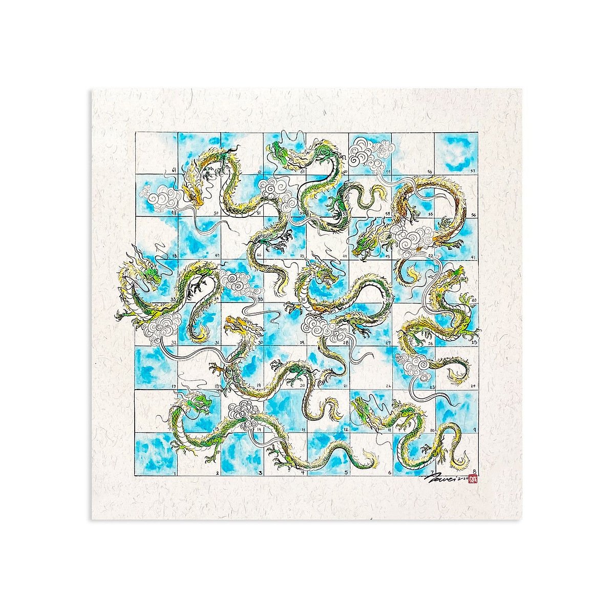 Nine Dragons & Clouds' // sold
2024
50cmH x 50cmL
Chinese Ink and Acrylic on Rice Paper